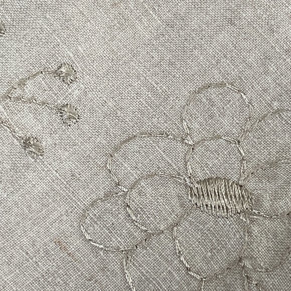 Ecologie Beige Irish Linen Womans Shirt with Embroidered Detail- Large - Picture 10 of 10